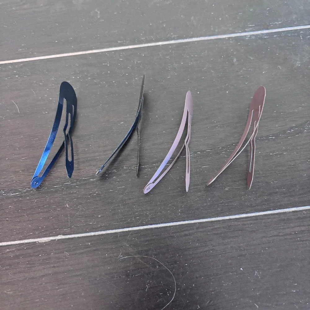 Vintage‎ | Goody Contour Snap Hair Clips | Set of 4 | 2 Black 2 Brown | Metal